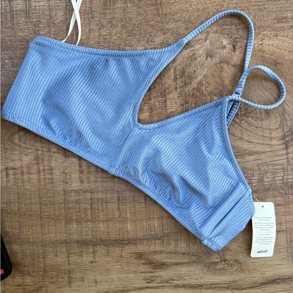 Ribbed Light Blue Bralette